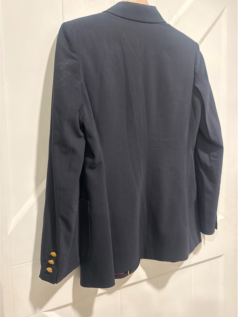 Vintage Tommy Hilfiger Women's Wool Blend Navy Blue "Schoolboy" Club Blazer, 4 - Picture 8 of 8